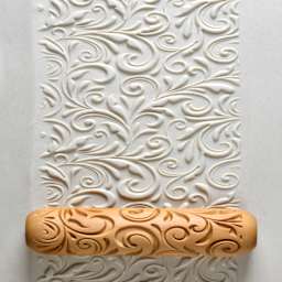 MKM Pottery Tools Big Hand Roller - Floral Fun applied to clay