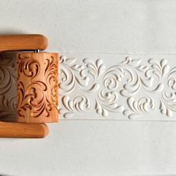 MKM Pottery Tools Large Handle Rollers - Rococo applied to clay