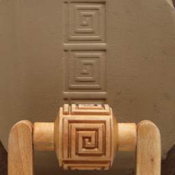 MKM Pottery Tools Medium Handle Roller - Square Spiral being applied to clay