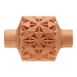 MKM Pottery Tools Medium Handle Roller - 4 Leaf Quilt Block