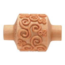 MKM Pottery Tools Medium Handle Roller - Tri Spirals
