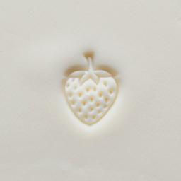 MKM Pottery Tools Small Round Stamp - SCS-217, Strawberry applied to clay