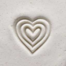 MKM Pottery Tools Medium Round Stamp - SCM-038, Triple Heart applied to clay