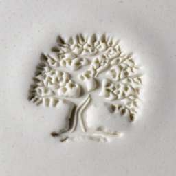 MKM Pottery Tools Large Round Stamp - SCL-014, Old Tree applied to clay