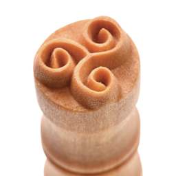 MKM Pottery Tools Small Round Stamp - SCS-118, Tri-Spiral
