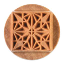 MKM Pottery Tools Large Round Stamp - SCL-022, Quilt Block 1