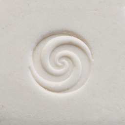 MKM Pottery Tools Small Round Stamp - SCS-121, Spiral 2 applied to clay