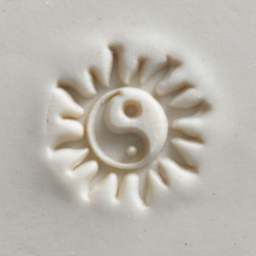 MKM Pottery Tools Medium Round Stamp - SCM-161, Yin Yang applied to clay