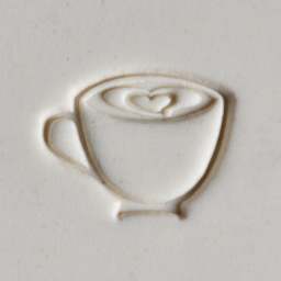 MKM Pottery Tools Round Stamp - SCM-124, Latte Love, Medium - stamped clay
