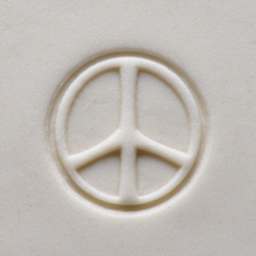 MKM Pottery Tools Medium Round Stamp - SCM-238, Peace Sign applied to clay