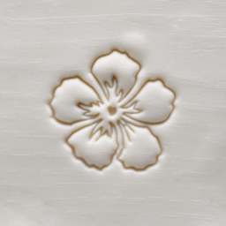MKM Pottery Tools Large Round Stamp - SCS-120, Hibiscus Flower applied to clay