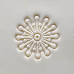 MKM Pottery Tools Large Round Stamp - SCL-121, Supernova applied to clay