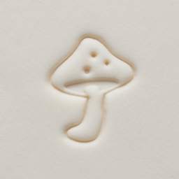 MKM Pottery Tools Medium Round Stamp - SCM-272, Mushroom applied to clay