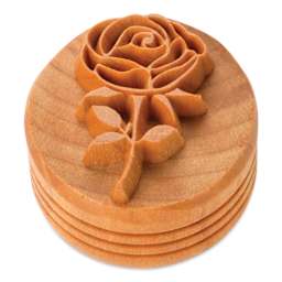 MKM Pottery Tools Large Round Stamp - SCL-164, Rose with Stem