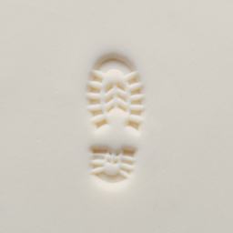 MKM Pottery Tools Medium Round Stamp - SCM-298, Right Boot Print applied to clay