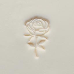 MKM Pottery Tools Medium Round Stamp - SCM-301, Rose with Stem applied to clay