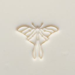 MKM Pottery Tools Medium Round Stamp - SCM-302, Luna Moth applied to clay