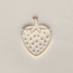 MKM Pottery Tools Medium Round Stamp - SCM-303, Strawberry applied to clay