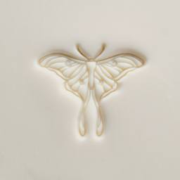 MKM Pottery Tools Large Round Stamp - SCL-169, Luna Moth applied to clay