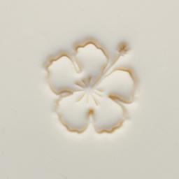 MKM Pottery Tools Medium Round Stamp - SCM-305, Hibiscus with Stamen applied to clay