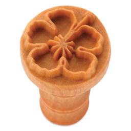 MKM Pottery Tools Medium Round Stamp - SCM-305, Hibiscus with Stamen