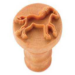 MKM Pottery Tools Medium Round Stamp - SCM-307, Galloping Horse