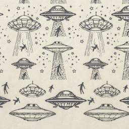 Elan Transfers Underglaze Transfer Sheet - UFO, Black - close-up