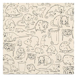 Elan Transfers Underglaze Transfer Sheet - Garbage Critters, Black close up