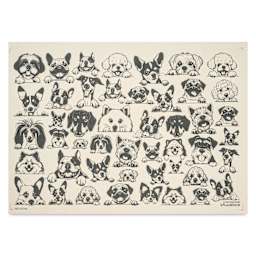 Elan Transfers Underglaze Transfer Sheet - Zany Dogs Small, Black