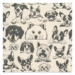 Elan Transfers Underglaze Transfer Sheet - Zany Dogs Small, Black close up