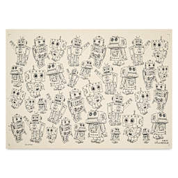 Elan Transfers Underglaze Transfer Sheet - Robots, Black