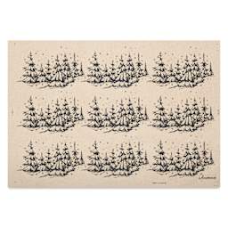 Elan Transfers Underglaze Transfer Sheet - Snowy Trees, Black