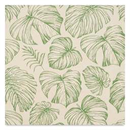 Elan Transfers Underglaze Transfer Sheet - Rainforest Leaves, Green close up