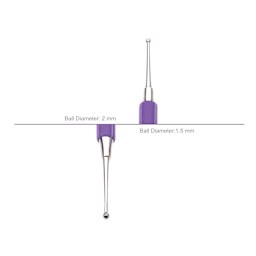 Xiem Double-End Ball Stylus Tool - 1.5 mm / 2 mm - close-up of ends and diameters