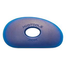 Mudtools Polymer Ribs - Side view of Blue Firm Texture rib in Kidney Shape 0