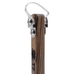 DiamondCore Pottery Trimming Tool - T7, Avocado w/ Flat Round Handle - close-up of tip, angled