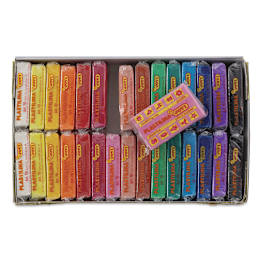 Jovi Plastilina Modeling Clay - Open pkg of 30 pc Assorted Colors Clay showing contents, 1 removed