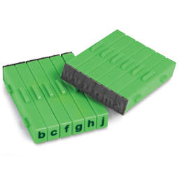 Xiem Tools Attachable Stamp Set - Set of 12, Lowercase Letters showing both ends