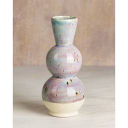 Mayco Stoneware Bisque Bud Vase - Curvy - finished example