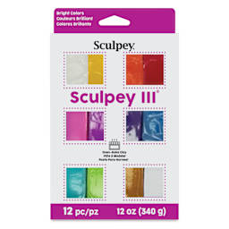 Sculpey III Set - Brights, Pkg of 12, 1 oz