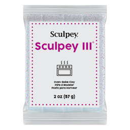 Sculpey III - White Glitter, 2 oz