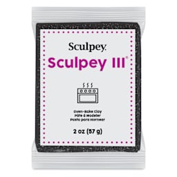 Sculpey III - Black Glitter, 2 oz