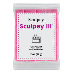 Sculpey III - Pink Glitter, 2 oz