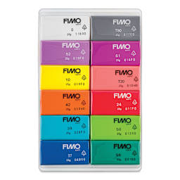 Staedtler Fimo Soft Polymer Clay - Brilliant Colors, Set of 12, contents