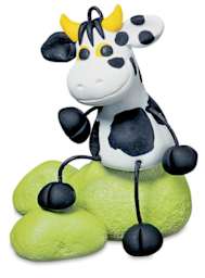 Staedtler Fimo Soft Polymer Clay - Whimsical seated Cow made with Fimo Clay
