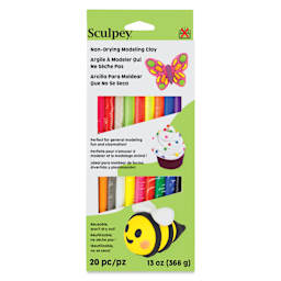 Sculpey Non-Dry Modeling Clay - Pkg of 20, 0.8 lb, Assorted Colors front of packaging