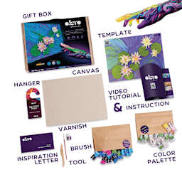 Okto Sensory Art DIY 3D Clay Painting Kit - Water Lilies - labelled contents