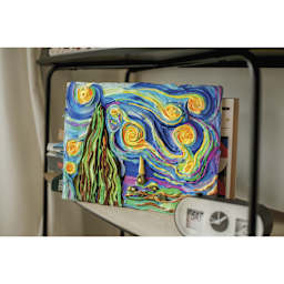 Okto Sensory Art DIY 3D Clay Painting Kit - Starry Night - finished example