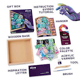 Okto Sensory Art DIY Wood & Craft Clay Kit - Succulents, Tenderness Colors - contents