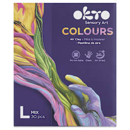 Okto Sensory Art Colours Air Clay - Assorted Colors, Pkg of 30 - front of packaging